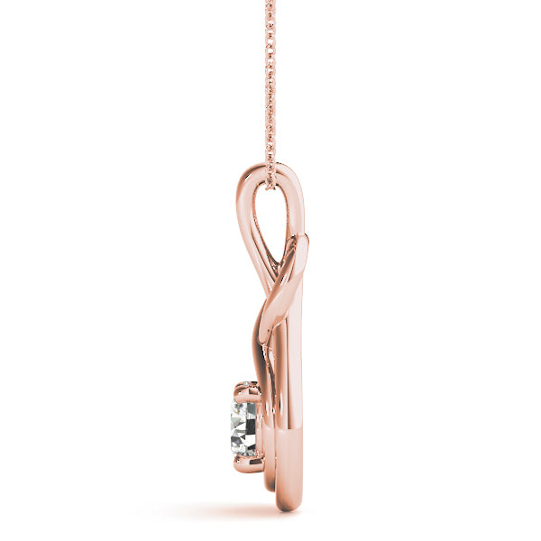 Rose Gold Diamond Love Knot Pendant | 0.1 CT Lab Diamond