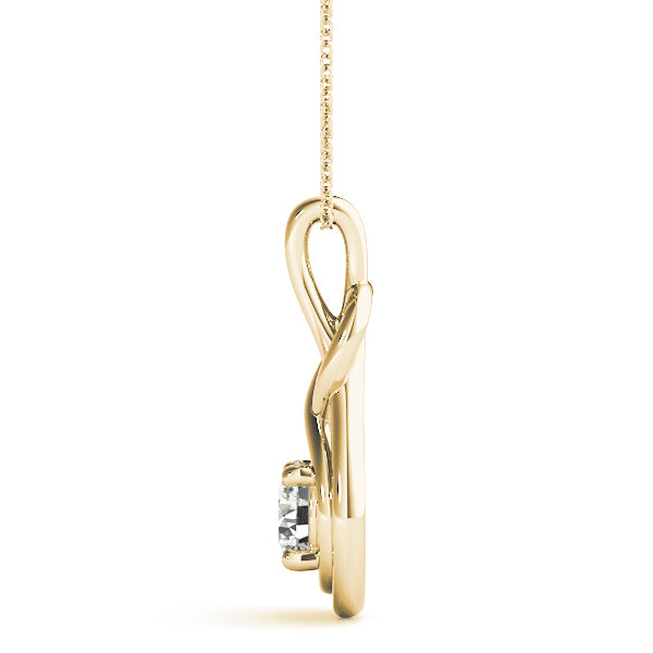 18K Yellow Gold Diamond Love Knot Pendant