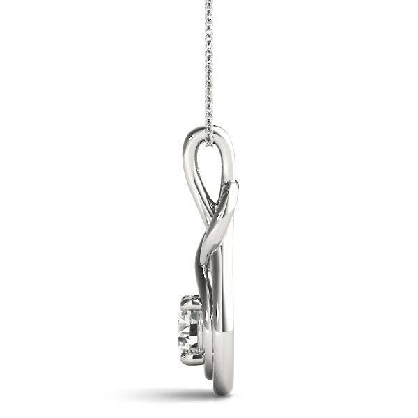 White Gold Diamond Love Knot Pendant | 0.1 CT Lab Diamond
