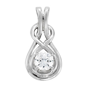 Platinum 1/10 ct Diamond Love Knot Pendant