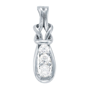18K White Gold Diamond Love Knot Pendant