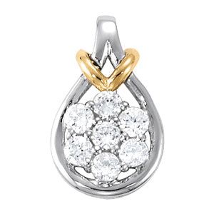 18K White Gold Diamond Love Knot Pendant