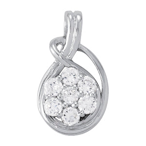 18K White Gold 1/2 ct Diamond Love Knot Pendant