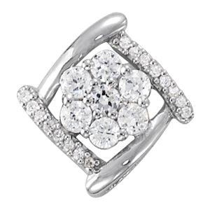 Platinum Diamond Love Knot Pendant Jewelry