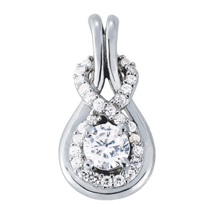 18K White Gold Diamond Love Knot Pendant