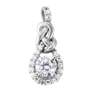 Lab Diamond Love Knot Pendant in 14K Gold