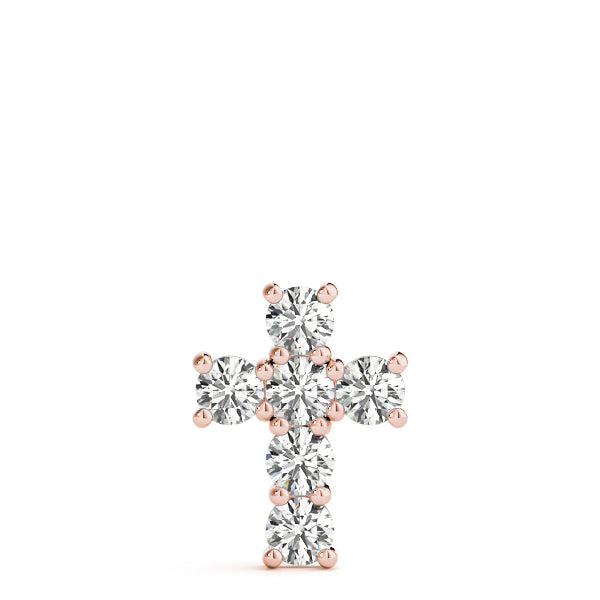 Rose Gold Diamond Cross Pendant | Religious Jewelry