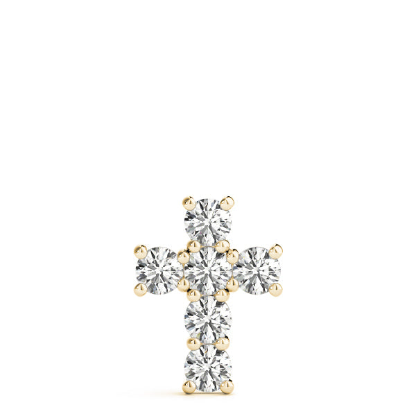 Diamond Religious Cross Pendant - 14K Yellow Gold