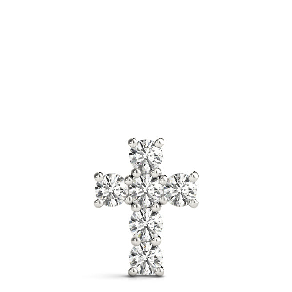 Diamond Religious Cross Pendant - 14K White Gold