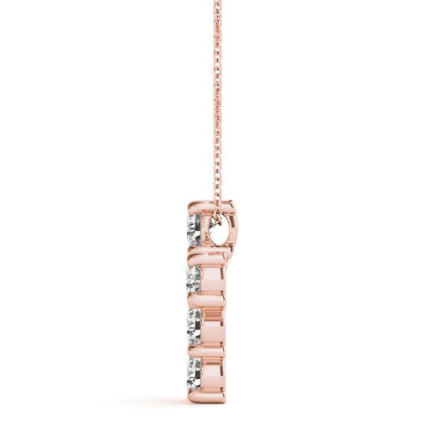 Rose Gold Diamond Cross Pendant | Religious Jewelry