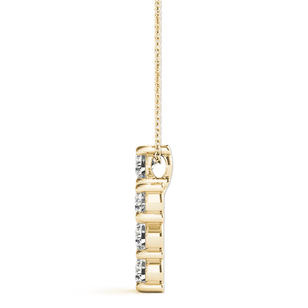 Yellow Gold Diamond Cross Pendant | Religious Jewelry