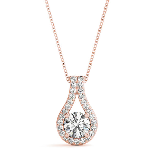 Rose Gold Lab Diamond Solitaire Pendant