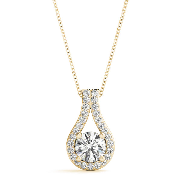 Yellow Gold Lab Diamond Solitaire Pendant