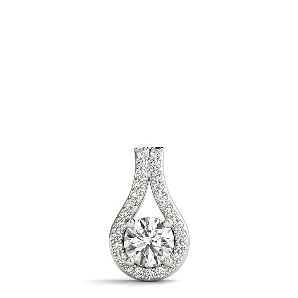 18K White Gold Multi-Diamond Pendant