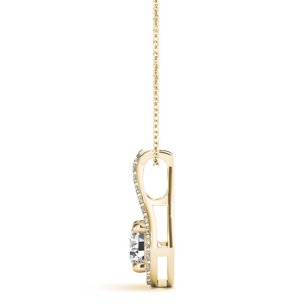 Yellow Gold Lab Diamond Solitaire Pendant