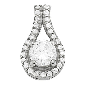 18K White Gold 1ct Diamond Solitaire Pendant