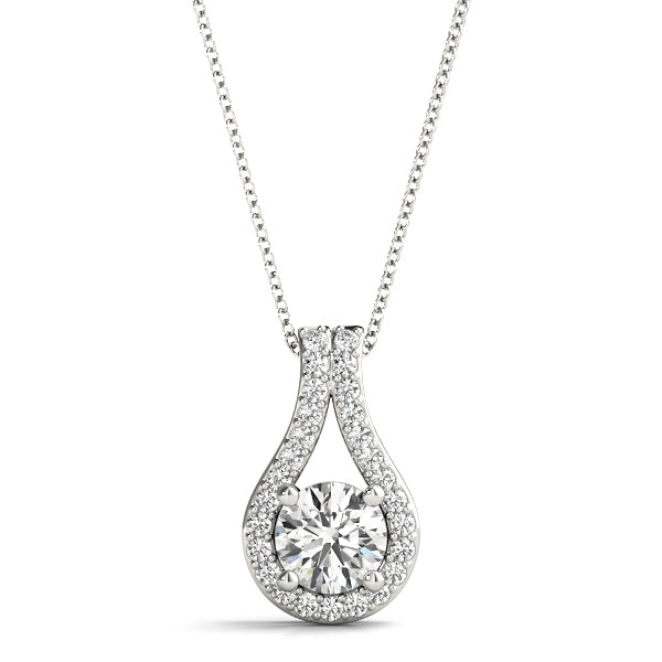 18K White Gold Multi-Diamond Pendant