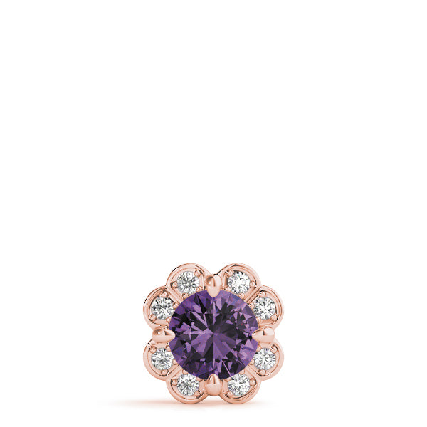 18K Rose Gold Lab Diamond Halo Pendant