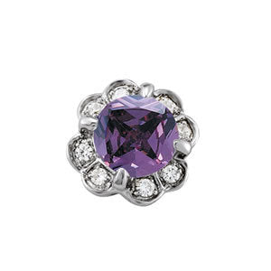 18K White Gold Round Diamond Halo Pendant