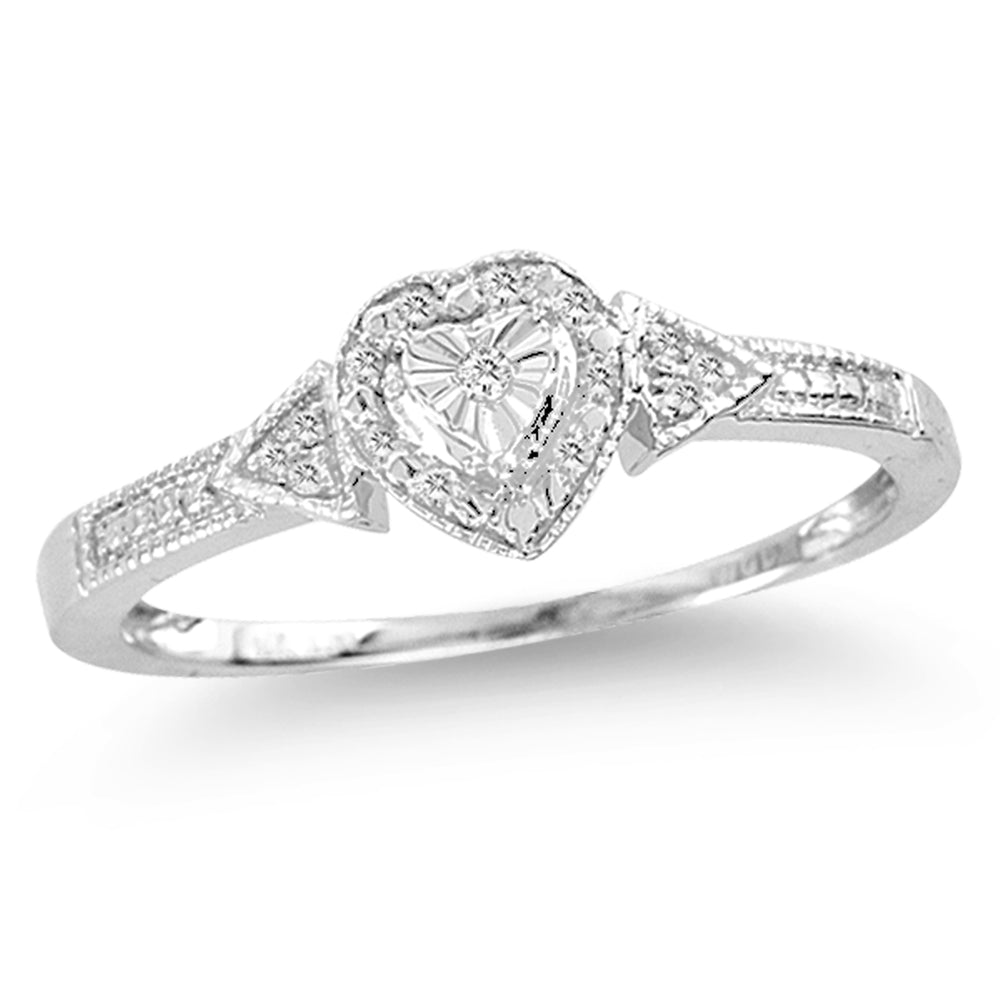 Subtle Sparkle: 10k White Gold Lab Diamond Promise Ring