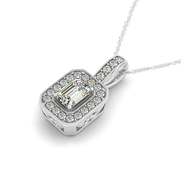 Multi-Diamond Round Halo Pendant