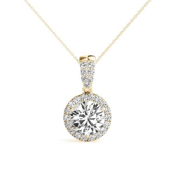 18K Yellow Gold 1 CT Diamond Halo Pendant