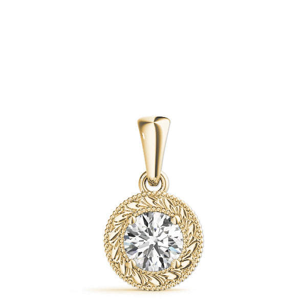 1 Carat Lab Diamond 18K Yellow Gold Solitaire Pendant