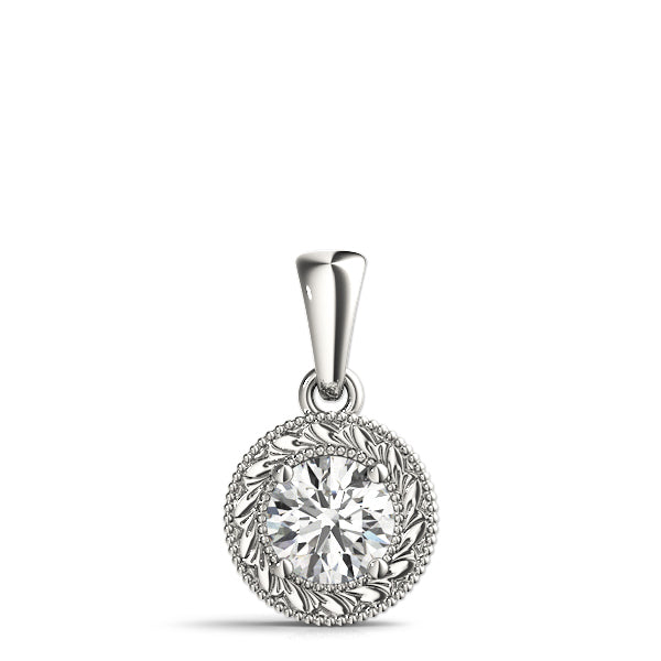 1 CT Lab Diamond 14K White Gold Pendant