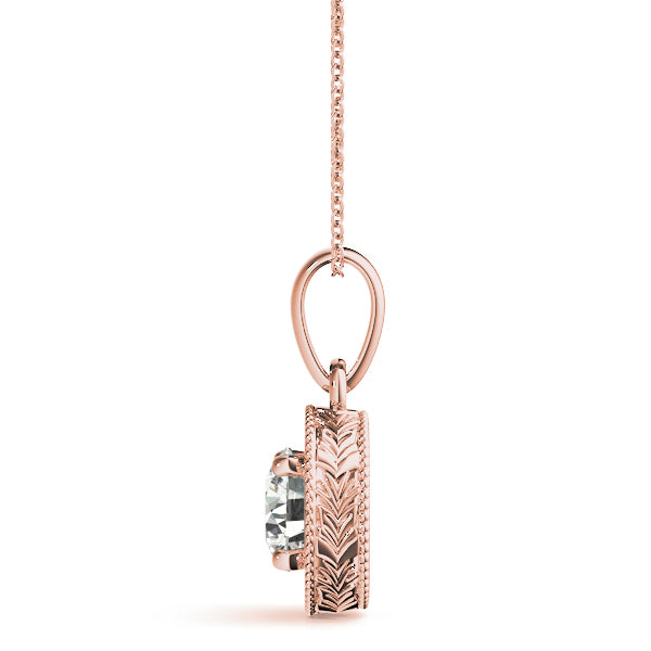 1 CT Lab Diamond Rose Gold Solitaire Pendant