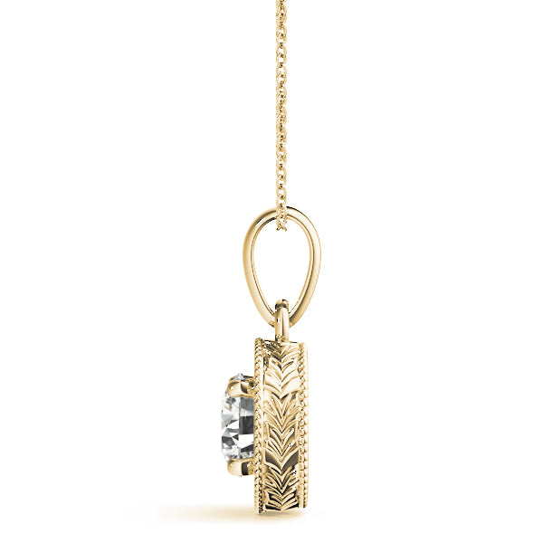 1 Carat Lab Diamond 14K Yellow Gold Pendant