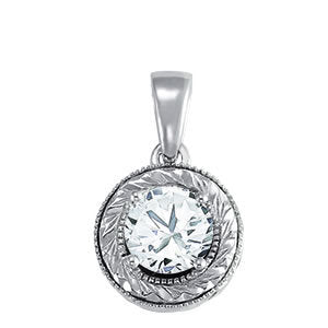 1ct Diamond 18K White Gold Solitaire Pendant Necklace