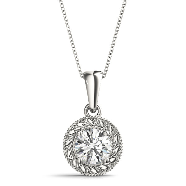 White Platinum 1.0ct Lab Diamond Pendant