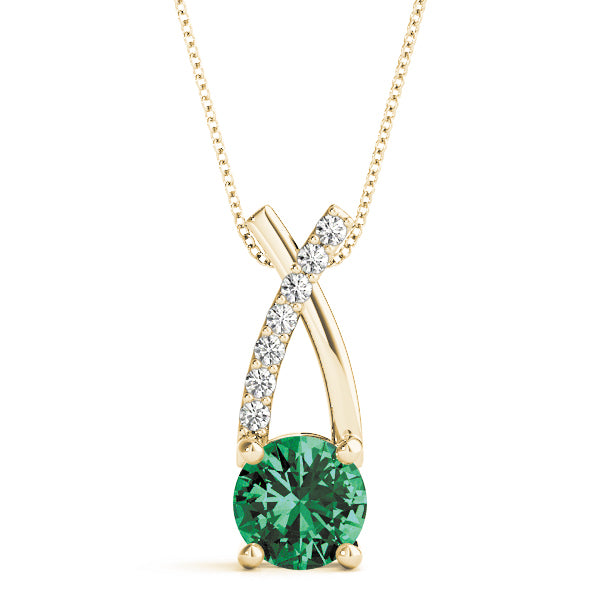 18K Yellow Gold Lab Diamond Pendant