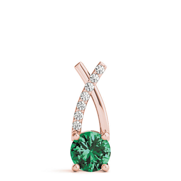 18K Rose Gold 1 ct Round Diamond Pendant