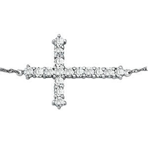 Platinum 1 CT Diamond Fashion Cross Pendant