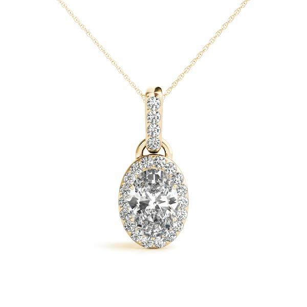 Yellow Gold Lab Diamond Halo Pendant 2.5CT