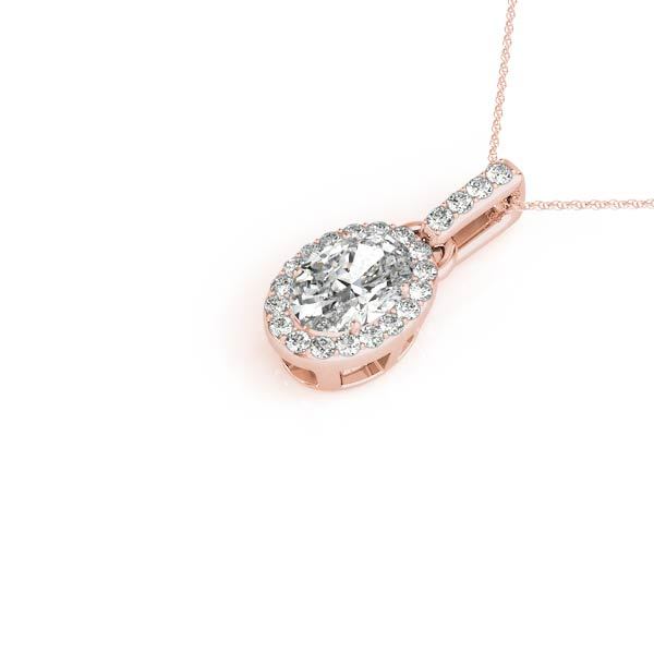 14K Rose Gold 2.25 CT Emerald Diamond Pendant
