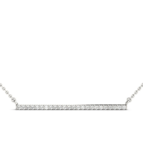 Platinum Diamond Bar Pendant - 5/8 ct tw