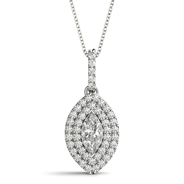 Multi-Diamond Round Halo Pendant
