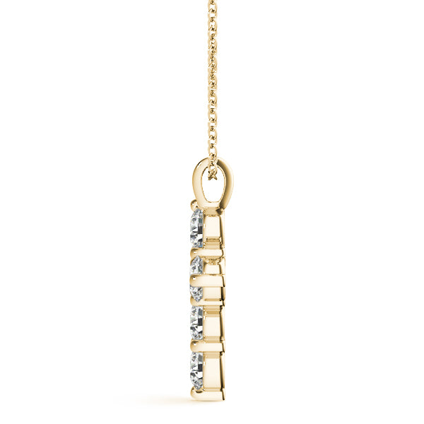 Yellow Gold Diamond Cross Religious Pendant