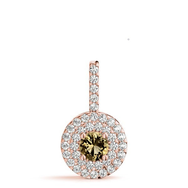 Rose Gold Lab Diamond Halo Pendant