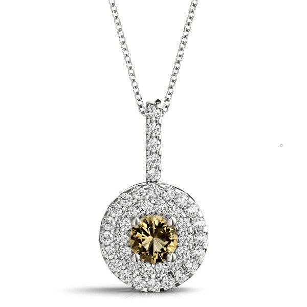 Platinum 1.33ctw Round Diamond Halo Pendant