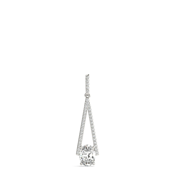 Platinum White Diamond Oval Pendant
