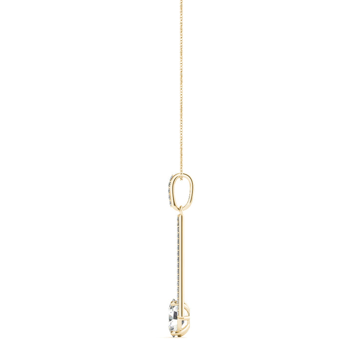 14K Yellow Gold 1/5 ct tw Halo Diamond Pendant