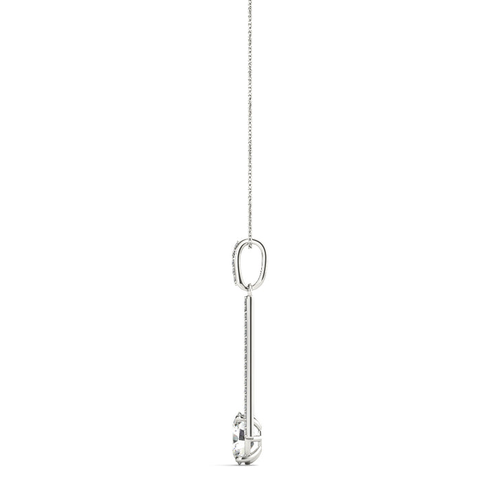 14K White Gold Lab Diamond Oval Pendant