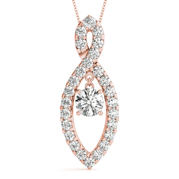 14K Rose Gold Lab Diamond Pendant