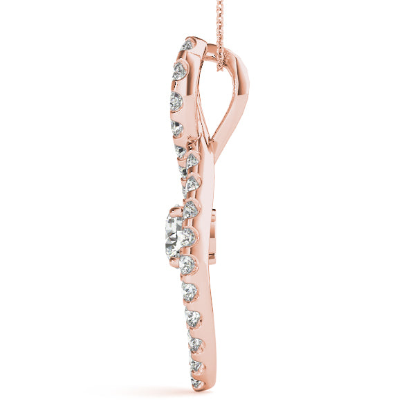 14K Rose Gold Lab Diamond Pendant