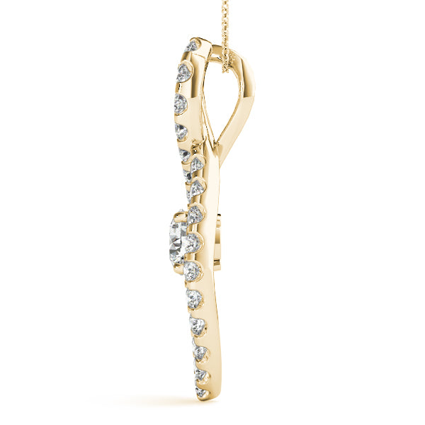 18K Yellow Gold Lab Diamond Pendant