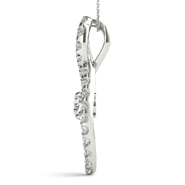 18K White Gold Lab Diamond Pendant