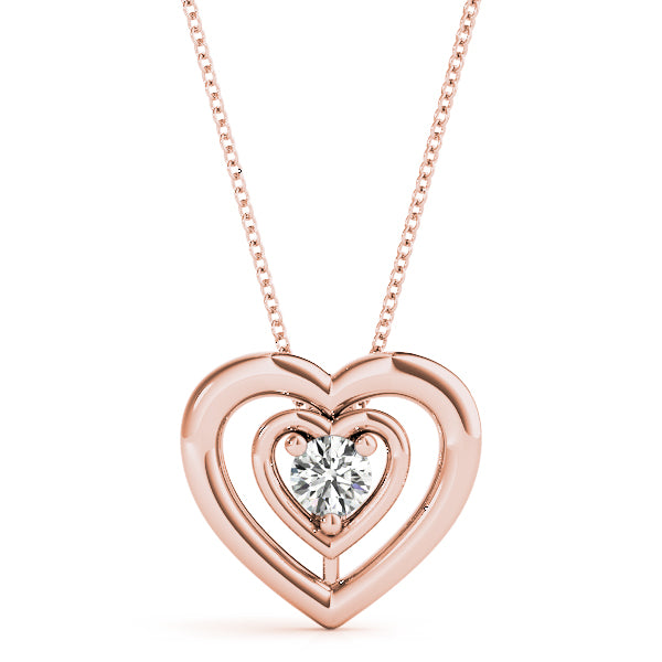 18K Rose Gold 0.5 ct Round Diamond Solitaire Pendant